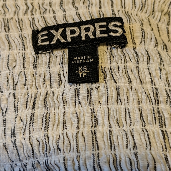 Express | Striped Off the Shoulder Top - Picture 3 of 5